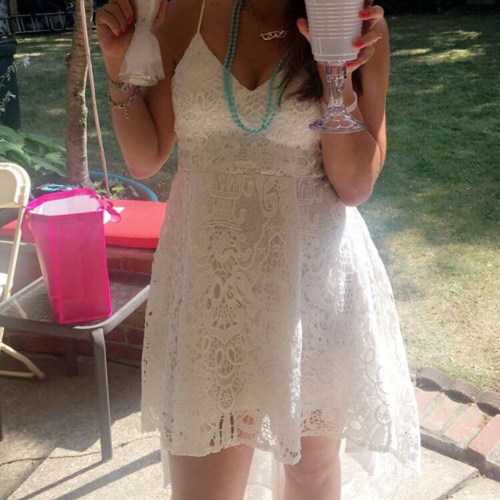 Morning Mist High Low Lace Dress
